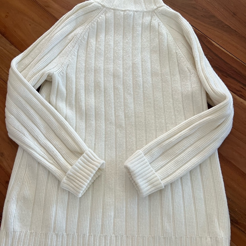 Talbots Cream Ribbed Turtleneck Sweater